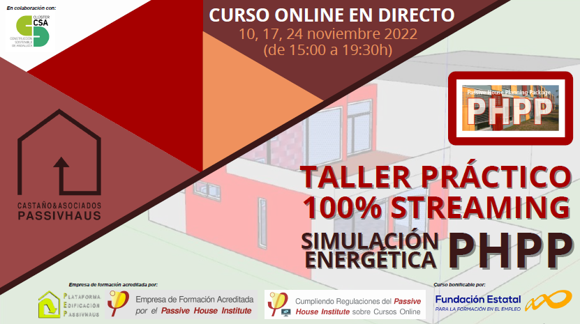 Taller Práctico Oficial PHPP* online 100% streaming en directo - CASTAÑO&ASOCIADOS PASSIVHAUS