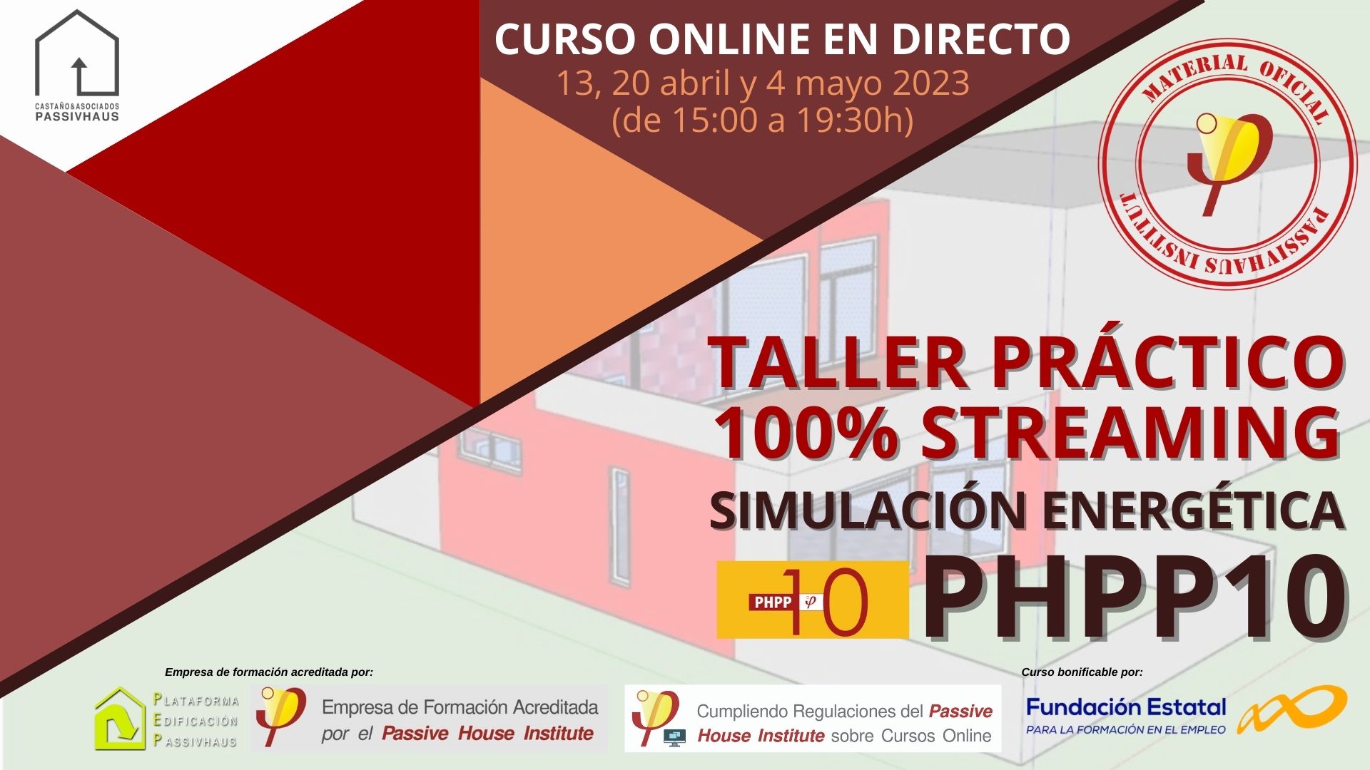 Taller Práctico Oficial PHPP10* online 100% streaming en directo - CASTAÑO&ASOCIADOS PASSIVHAUS
