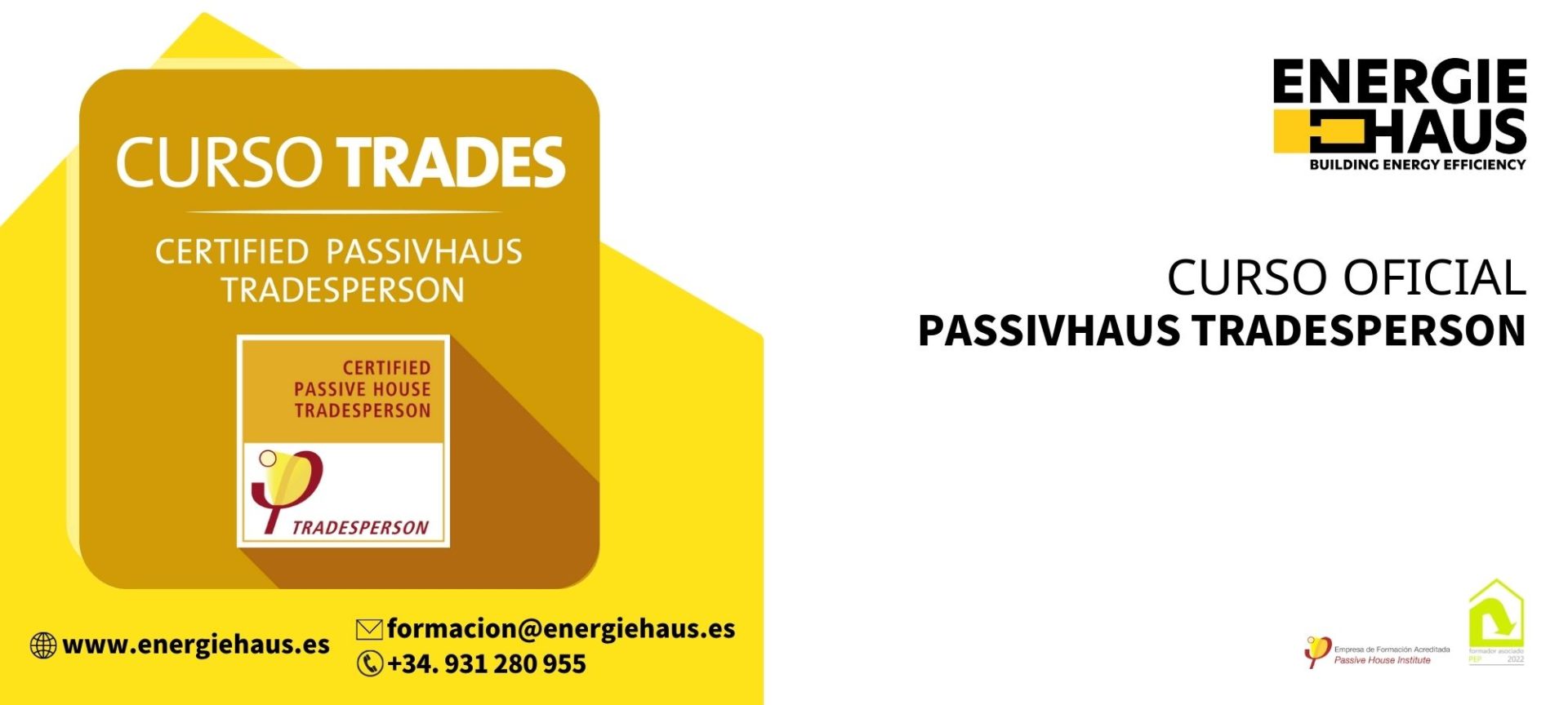 Curso oficial Certified Passivhaus Tradesperson. Streaming. ENERGIEHAUS